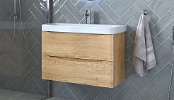 Velvex Тумба с раковиной Clay 80 дуб верона – фотография-2