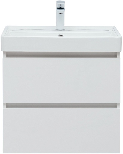 Aquanet Тумба под раковину Вега 60 подвесная белая глянцевая – картинка-3