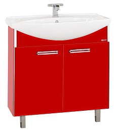 Misty Тумба для умывальника Джулия 75 прямая красная – фотография-1