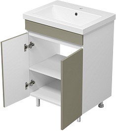 Misty Тумба под раковину Майна 60 хаки/белая – фотография-4