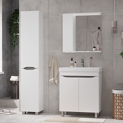 Volna Зеркальный шкаф Lake 70 L белый – фотография-8