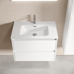 Sancos Тумба с раковиной Libra 70 белый глянец раковина Element 71 CN7007 – фотография-5