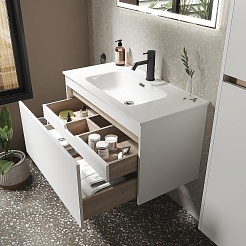 Sancos Мебель для ванной Smart 80 белый глянец – фотография-4