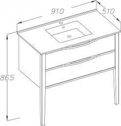  Тумба с раковиной Риголетто 90 белый/орех – фотография-4
