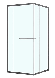 Azario Душевой уголок Monako 100/100 профиль матовый графит стекло прозрачное – фотография-1