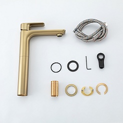 Gappo Смеситель для раковины G48-3 G1048-32 золотой сатин – фотография-2