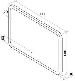 Ceruttispa Зеркало Мадера 80x60 с подогревом – фотография-5