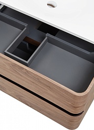 Am.Pm Тумба с раковиной Sensation 100 орех, текстурированная	 – фотография-9