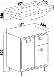 Runo Тумба под раковину Карат 70 белая – фотография-4