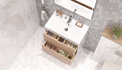 Velvex Тумба под раковину Gesso 70 дуб сонома/белая – фотография-4