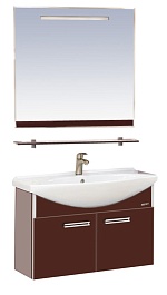 Misty Мебель для ванной Джулия 85 подвесная коричневая – фотография-1