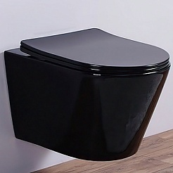 Esbano Унитаз Clavel подвесной безободковый черный – фотография-1