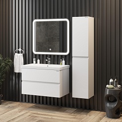 Onika Тумба с раковиной Эвада 80 подвесная белая – фотография-5