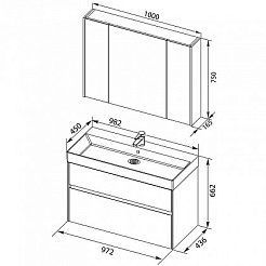 Aquanet Мебель для ванной Бруклин 100 белая – фотография-3