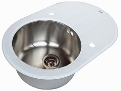 Zorg Кухонная мойка "Inox Glass" GL-5077-OV-WHITE – фотография-1