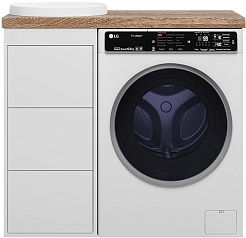 Brevita Мебель для ванной Grafit 100 под стиральную машину белая/махагон – фотография-2