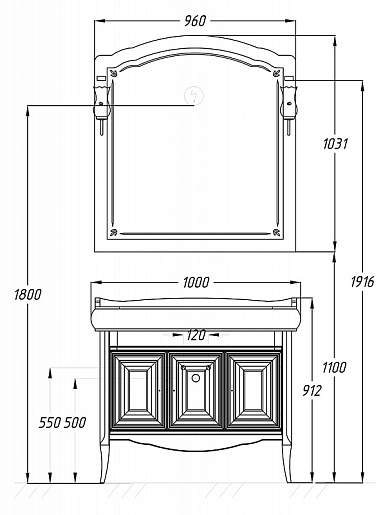 Opadiris Мебель для ванной Лоренцо 100 орех – фотография-4