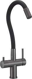 Milacio Смеситель для кухни Ultra MCU.560.GM вороненая сталь/черный – фотография-2