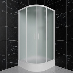 Frank Душевая кабина F400/1 M white с крышей профиль белый стекло матовое – фотография-2