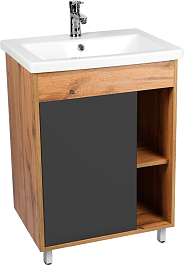 Viant Мебель для ванной Бостон 70 графит/дуб вотан – фотография-2