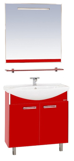Misty Мебель для ванной Джулия 85 прямая красная – фото-1