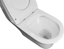 Azario Унитаз-моноблок Terni AZ-8618 безободковый с бачком с сиденьем микролифт белый – фотография-9