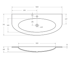 Cezares Тумба с раковиной Eden 120 grigio talpa opaco раковина 82368 – фотография-5