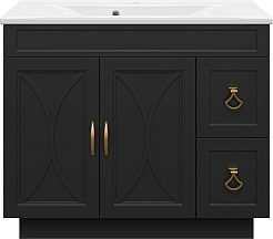 Misty Мебель для ванной Амбра 100 черная матовая – фотография-3