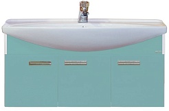 Misty Тумба для умывальника Джулия 105 подвесная голубая – фотография-1