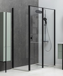 Allen Brau Душевой уголок Priority 160x90 3.31039.BBA/3.31045.BBA чёрный браш – фотография-2