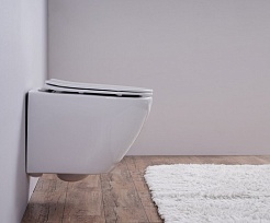 Esbano Унитаз Azalea подвесной безободковый белый – фотография-9