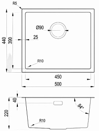 Hoffger Мойка для кухни 5044 Black ECO – фотография-2