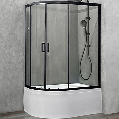 Royal Bath Душевой уголок RB 8120BK-T-BL 120х80х200 R – фотография-1