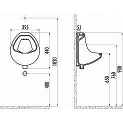 Creavit Писсуар TP600 подвесной – фотография-2