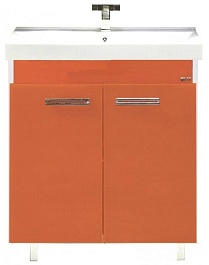 Misty Тумба для умывальника Джулия QVATRO 75 прямая оранжевая – фотография-1