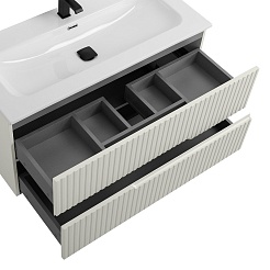 Cezares Тумба под раковину Duet-N 100 подвесная альпака брашированная – фотография-4