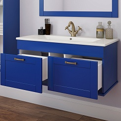 Sanflor Тумба с раковиной Ванесса 95 Piano подвесная индиго – фотография-4