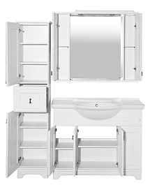 Misty Мебель для ванной Лувр 105,зеркало-шкаф, белая – фотография-10