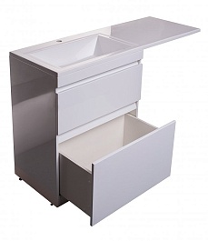 Style Line Мебель для ванной Даллас 130 L Люкс Plus белая – фотография-10