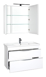 Aquanet Зеркальный шкаф "Эвора 100" белый – фотография-6