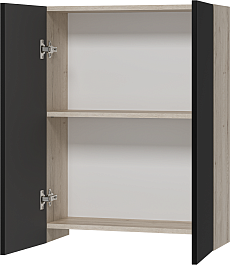 Misty Шкаф подвесной Поло 60 антрацит/дуб галифакс белый – фотография-4