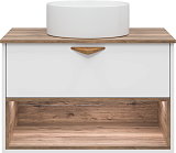 Brevita Тумба с раковиной Bergen 80 подвесная дуб галифакс олово/белая