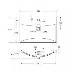 BelBagno Тумба с раковиной Due 60 подвесная Noce ручки Матовый атласный никель – фотография-15