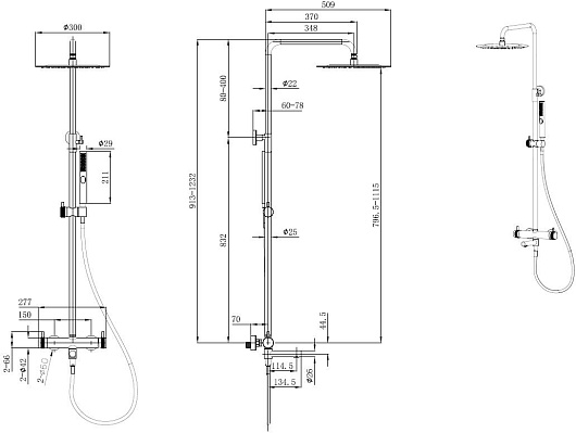 Allen Brau Душевая стойка Priority 5.31A10-GB золото браш – фотография-2