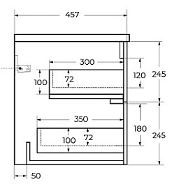 Cezares Тумба с раковиной Duet 100 подвесная CZR-8073-100 bianco lucido – фотография-8