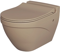 Ambassador Сиденье для унитаза Nord тонкое темно-бежевое матовое – фотография-2