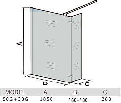WeltWasser Душевая перегородка WW400 Walk-In 50G+30G – фотография-6