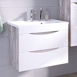 Grossman Мебель для ванной Талис 70 подвесная бетон пайн/белая – фотография-6