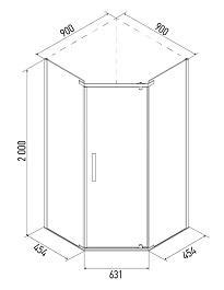 Erlit Душевой уголок ER 10109V-C1 – фотография-7
