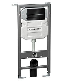 Ceramicanova Система инсталляции для унитазов Envision CN1002B с кнопкой смыва Flat черный матовый – фотография-1